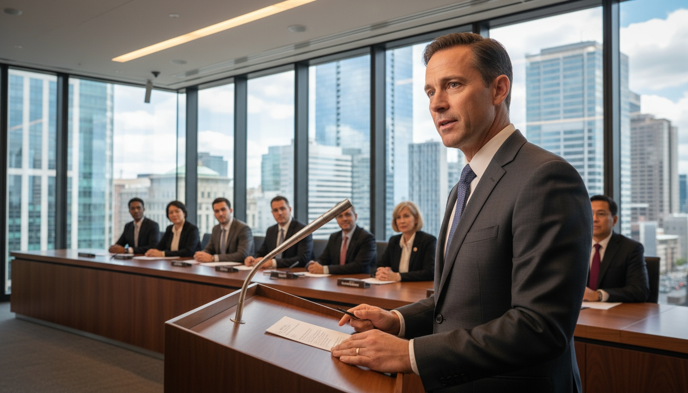 U.S. government briefing with live captioning and translation