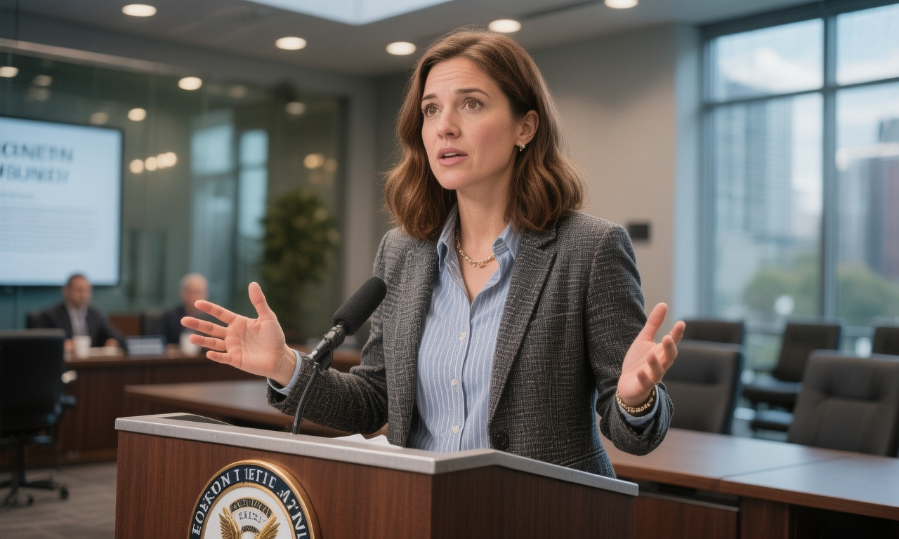 Speaker presenting at an official government session